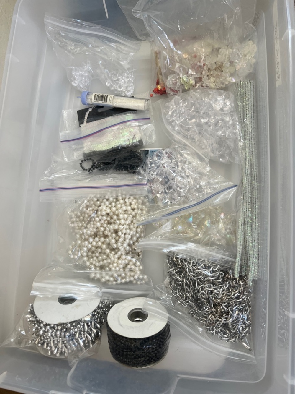 Assorted beads and bobbles Supplies - Pearls, Chains & Crystals sequins, glitter